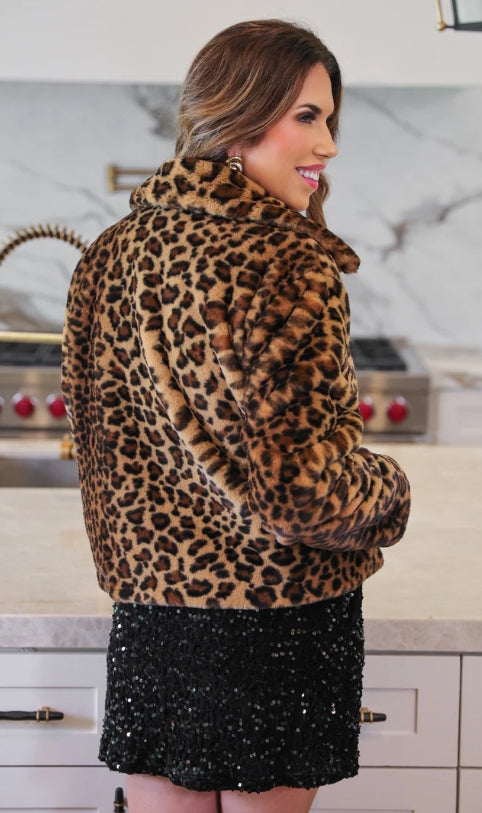 After Midnight Faux Fur Leopard Jacket