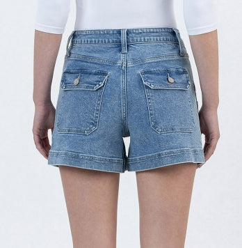 Sienna Super HR Utility Denim Shorts