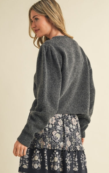 Aspen Luxe Puff Shoulder Cardigan