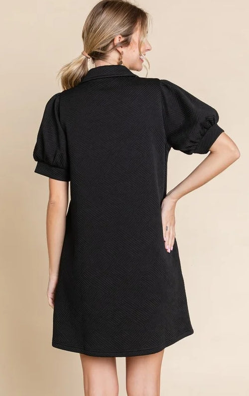 I'm Puffed Sleeve Collard Dress