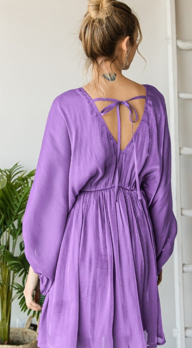 Purple Passion Dolman Metallic Dress