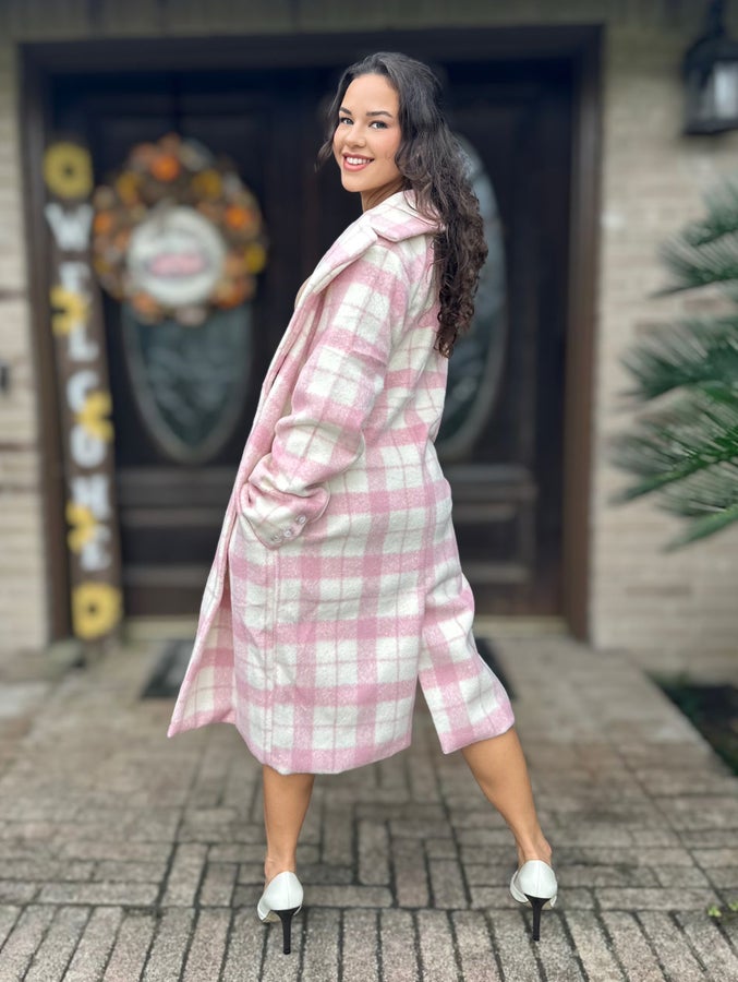 Covergirl Pink Plaid Coat