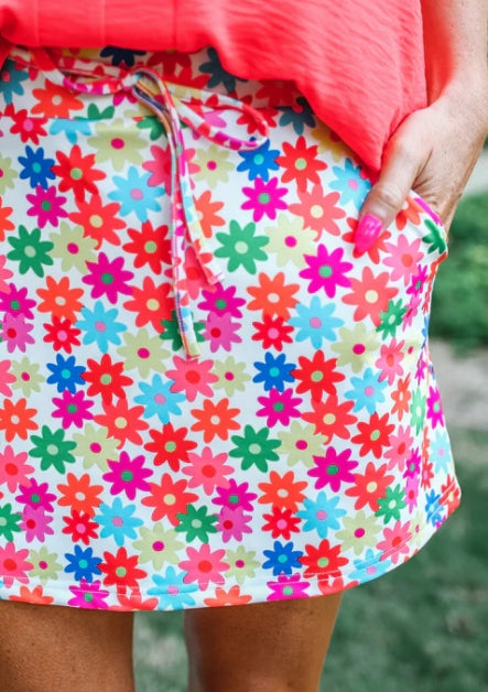 Jess Lea Bright Blooms Floral Skort