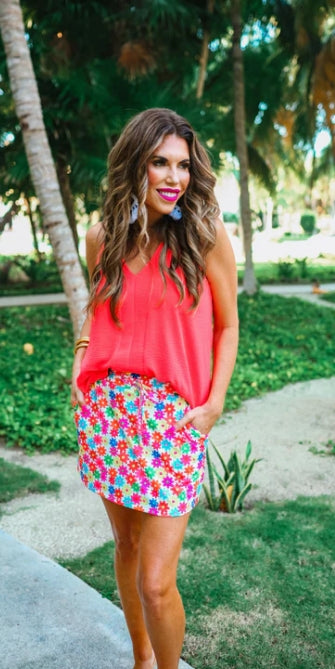 Jess Lea Bright Blooms Floral Skort