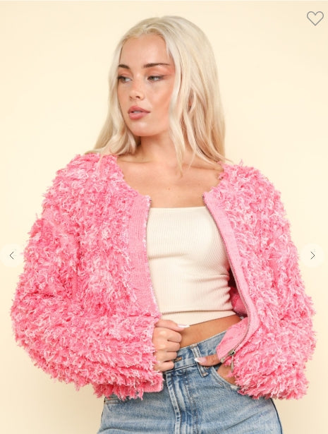 The Fuzzy Frenzy Zip Cardigan