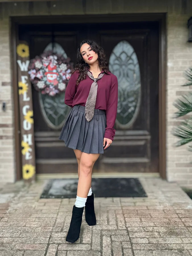 The Burgundy Muse Blouse