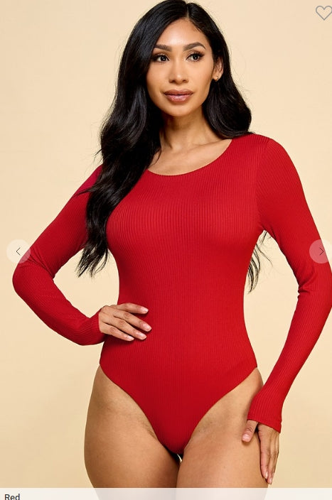 Jasmine Crew Neck Ribbed Bodysuit