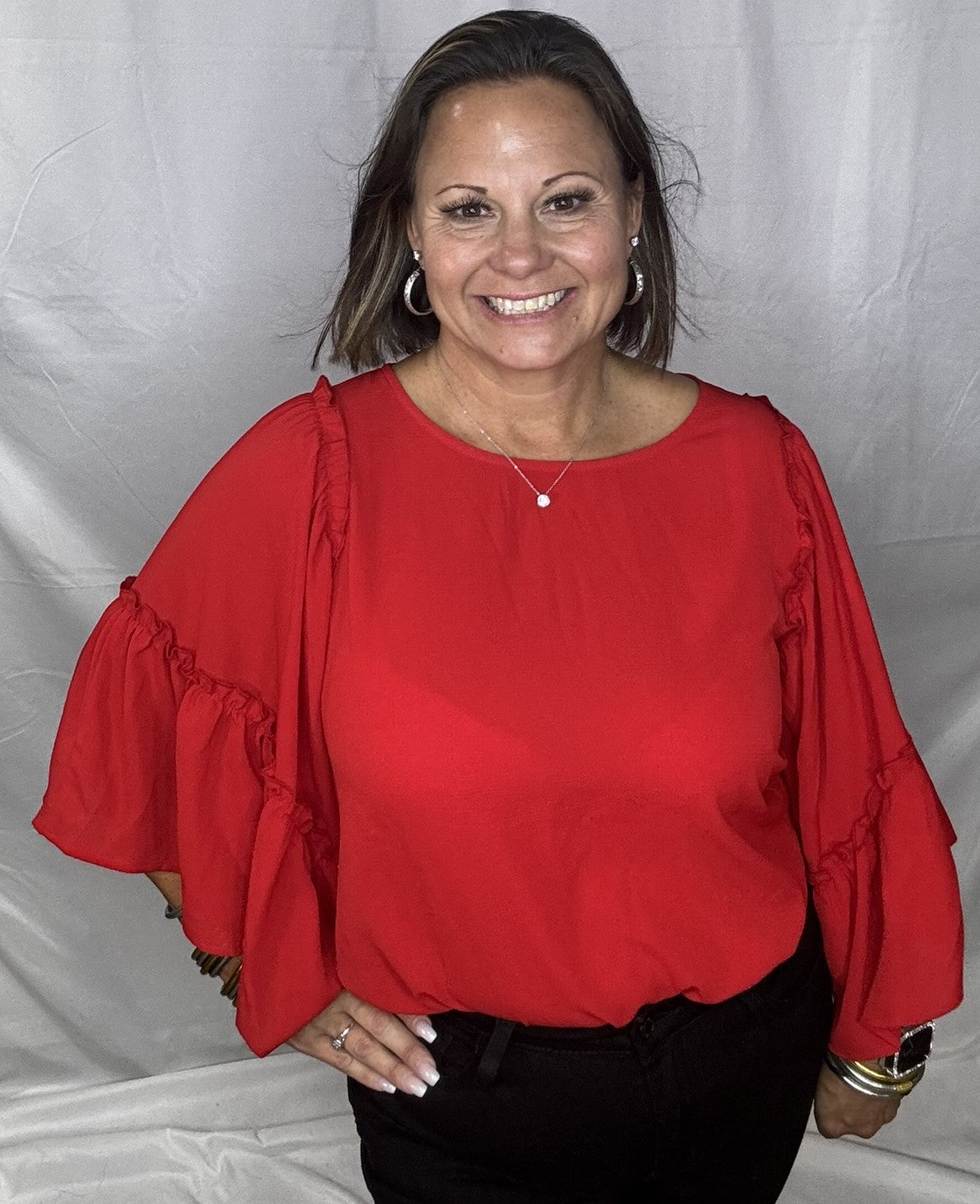 Blaine Ruffle Sleeve Top