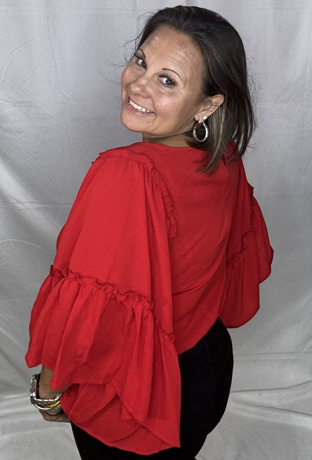 Blaine Ruffle Sleeve Top