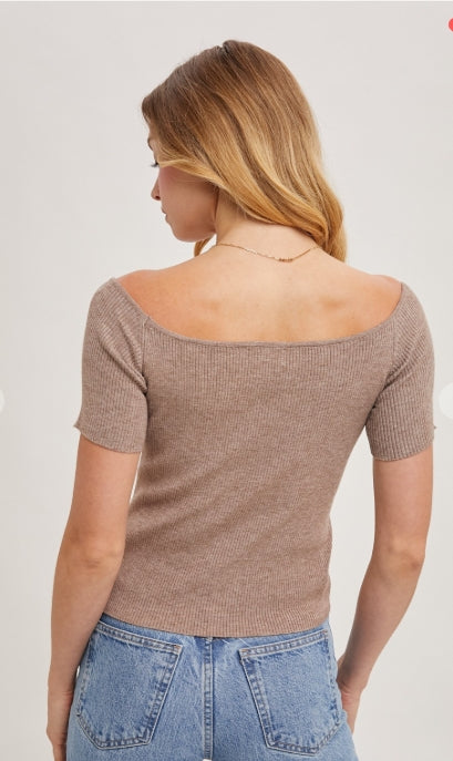 Be Mine Scallop Off-Shoulder Top