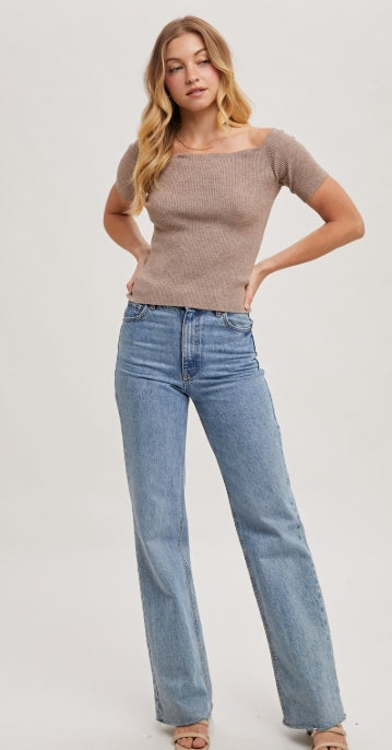 Be Mine Scallop Off-Shoulder Top