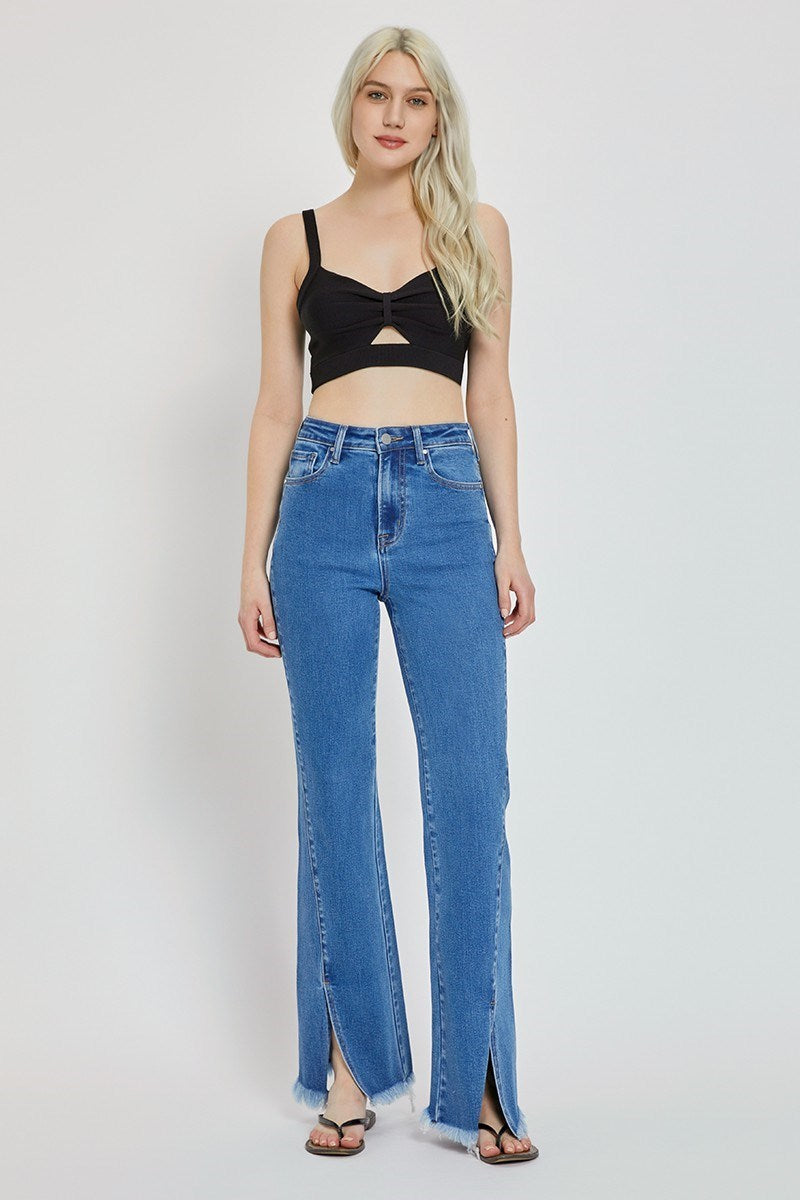 Slit & Run Raw Hem Jeans