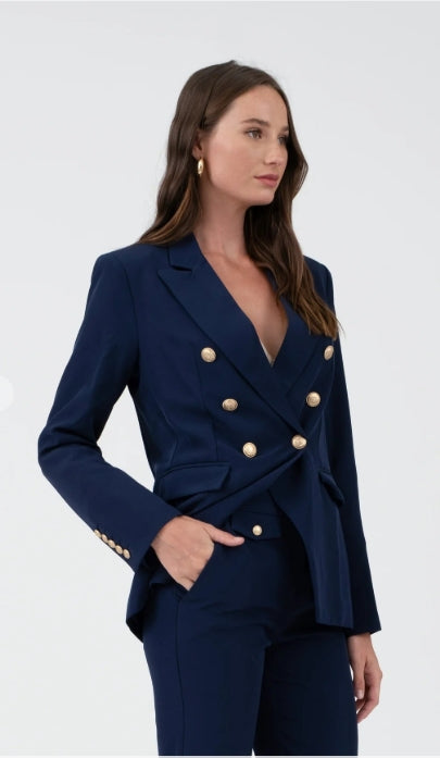 Gold Standard Double-Breasted Blazer - Navy