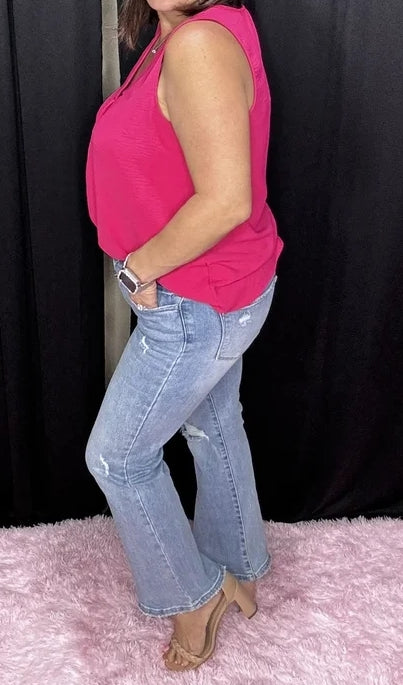 Risen What A Feeling MR Button Down Crop Flare