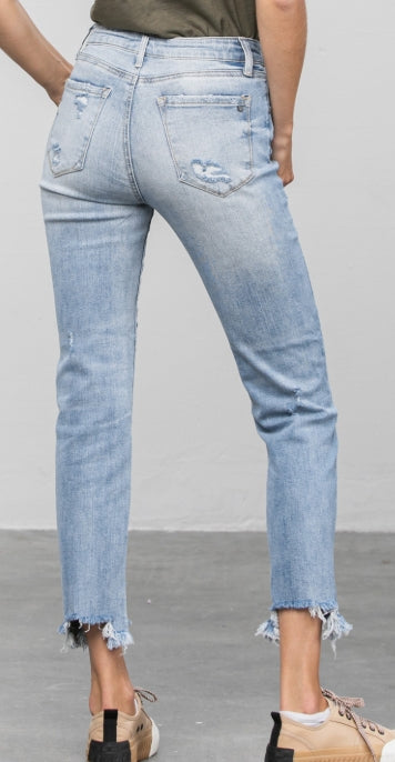 Driftwood Distressed Straight Jeans