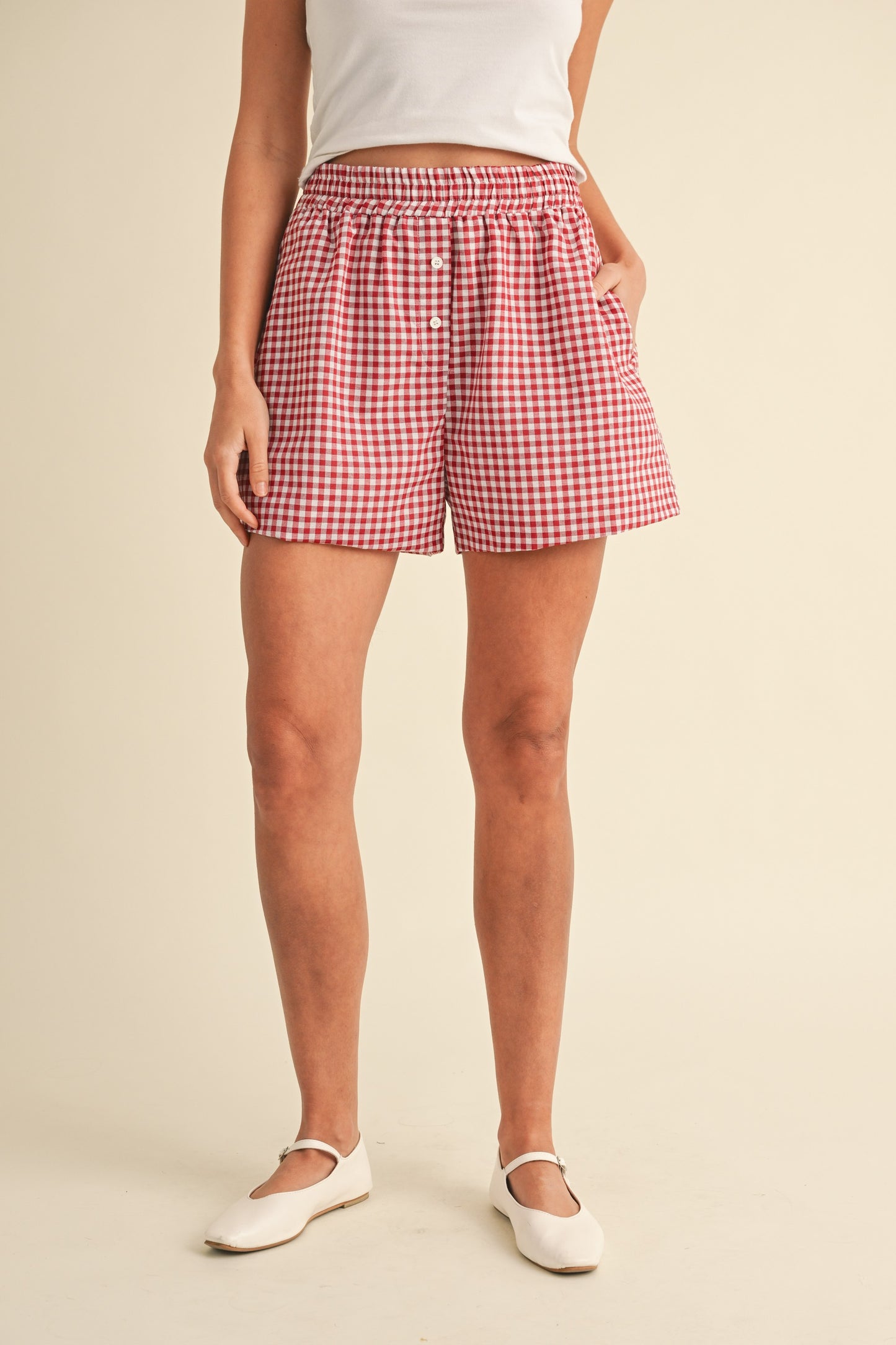 Cherry Check Shorts