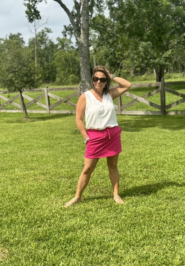 Jess Lea Solid Pink Skort