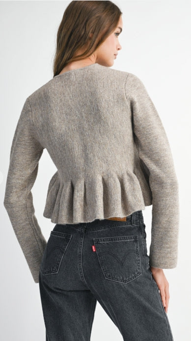 Pearl Peplum Sweater Top
