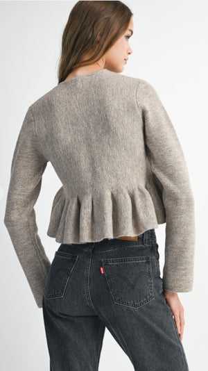 Pearl Peplum Sweater Top