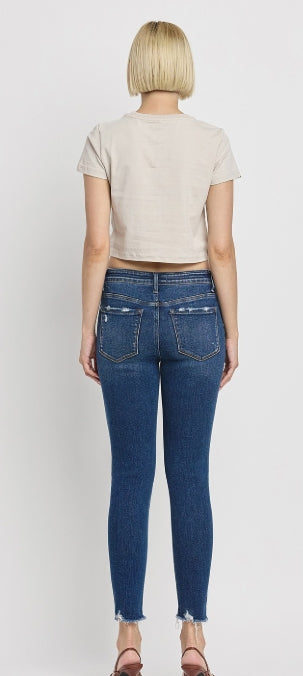 Kassie MR Raw Distressed Hem Crop Skinny