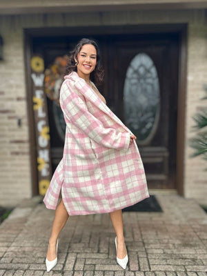 Covergirl Pink Plaid Coat