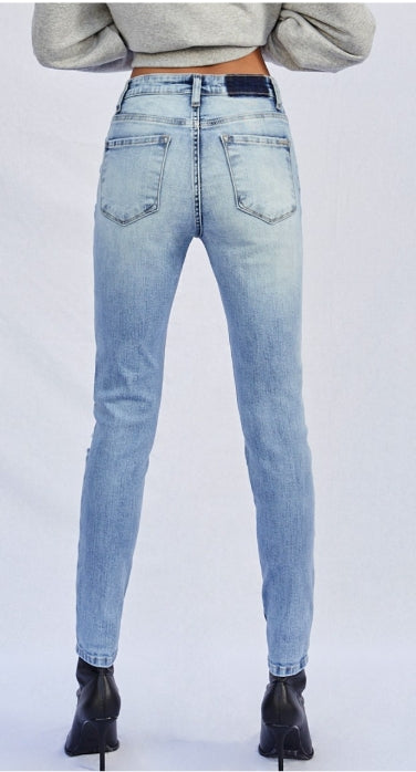 Sierra Mid-Rise Light Wash Skinny Jeans