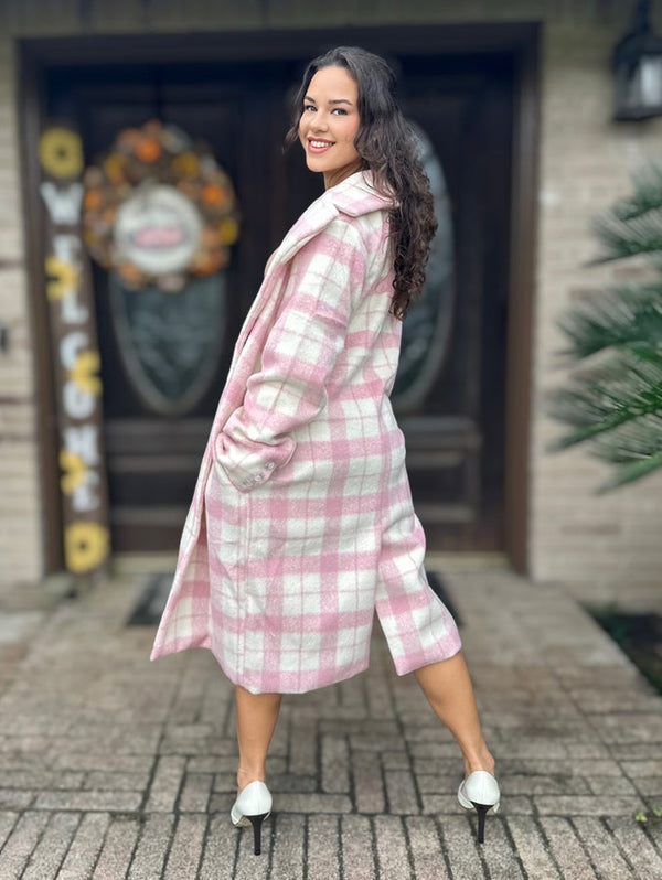 Covergirl Pink Plaid Coat