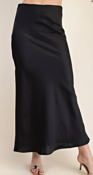 Silhouette Satin Midi Skirt