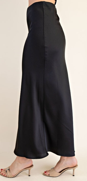 Silhouette Satin Midi Skirt