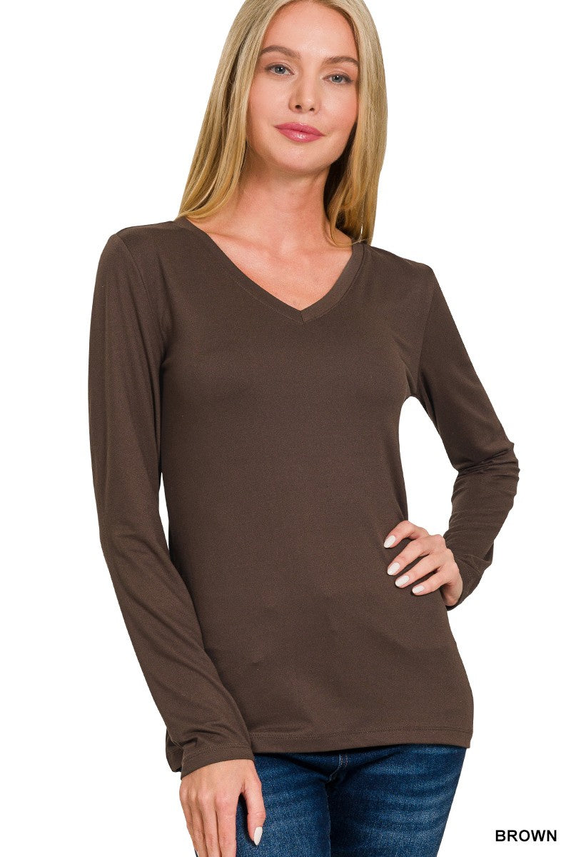 Basic Essentials: V-Neck Long-Sleeve