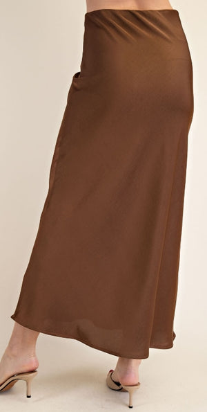 Silhouette Satin Midi Skirt