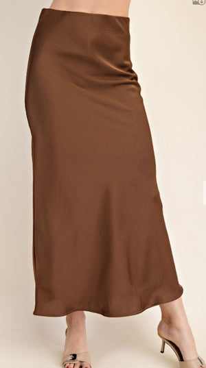 Silhouette Satin Midi Skirt