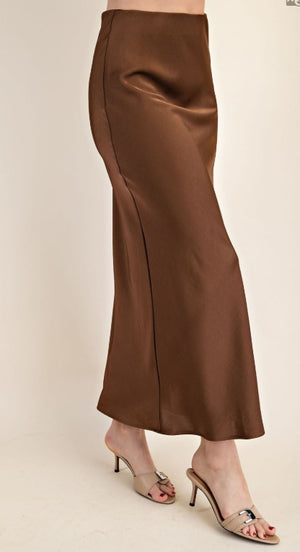 Silhouette Satin Midi Skirt