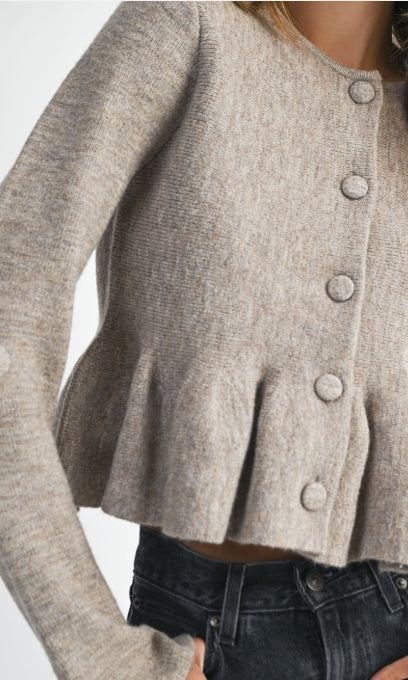 Pearl Peplum Sweater Top