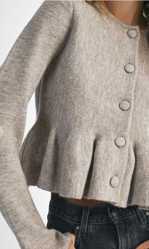 Pearl Peplum Sweater Top