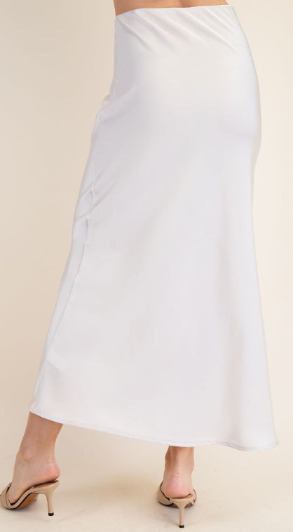Silhouette Satin Midi Skirt