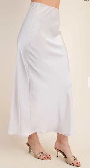 Silhouette Satin Midi Skirt