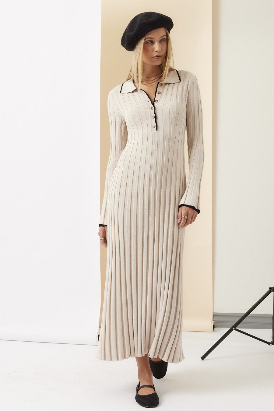 Parisian Pleats Polo Maxi Dress – by Illa Illa