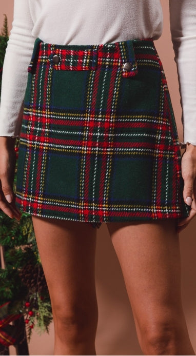Holly Tartan Plaid Skort