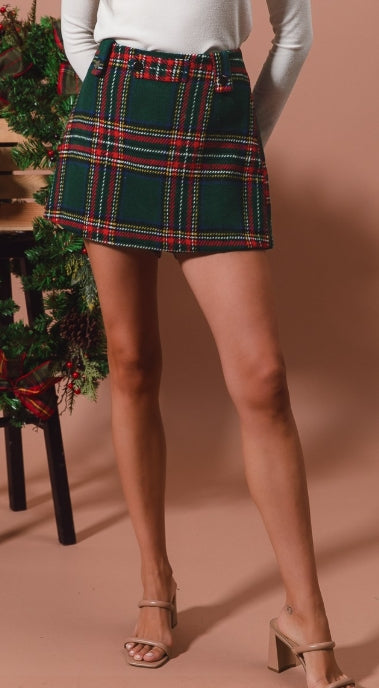 Holly Tartan Plaid Skort