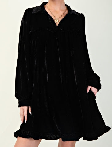 The Velvet Whisper Babydoll Dress – by Easel