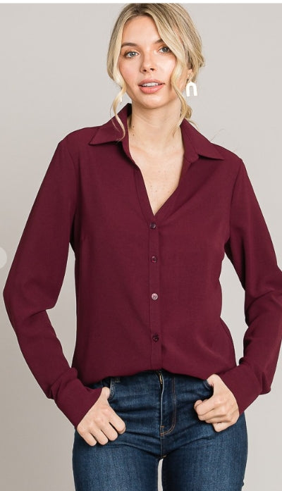 The Burgundy Muse Blouse