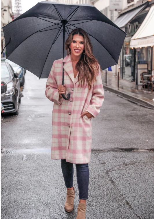 Covergirl Pink Plaid Coat