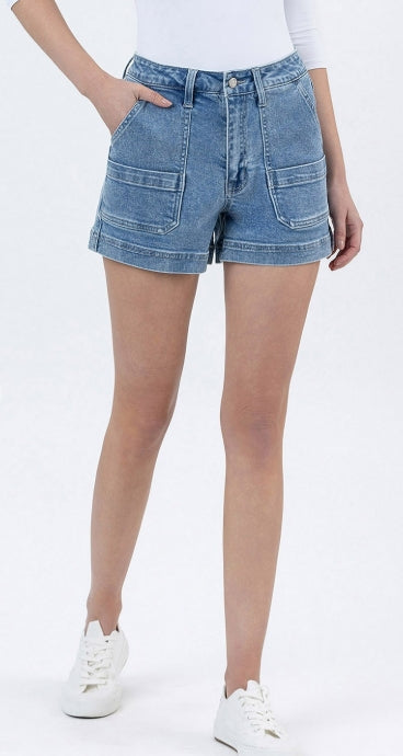 Sienna Super HR Utility Denim Shorts