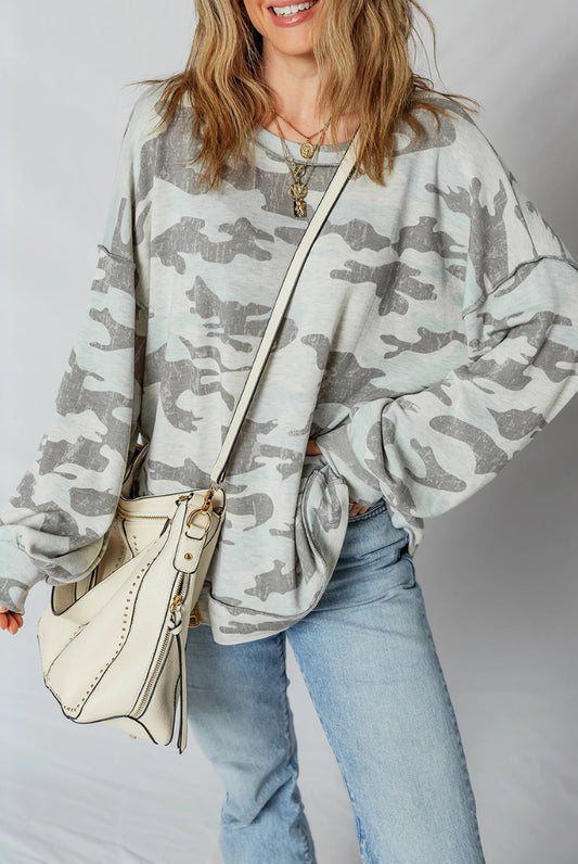 Camo Crush Tunic Sweatshirt