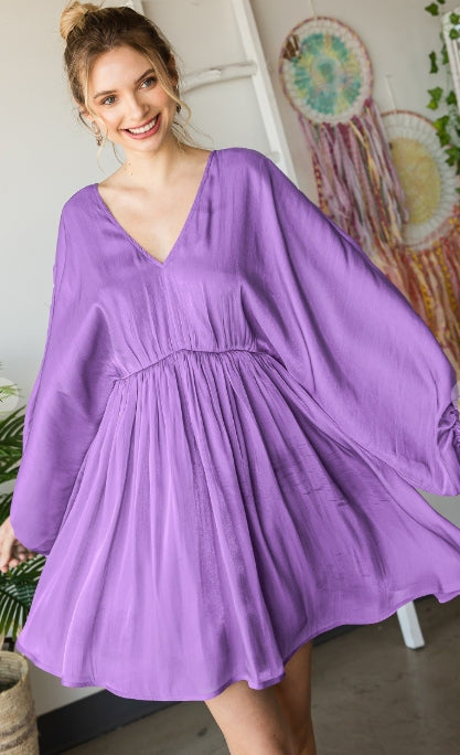 Purple Passion Dolman Metallic Dress