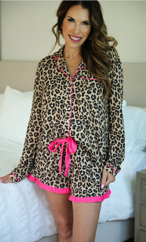 Prima Donna Leopard Ruffle Pajama Set