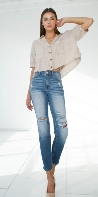 Coastal Ease Girlfriend Jeans