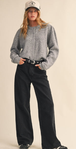 Aspen Luxe Puff Shoulder Cardigan