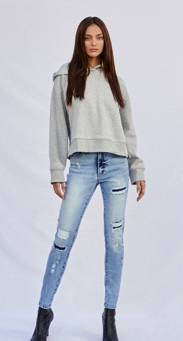 Sierra Mid-Rise Light Wash Skinny Jeans